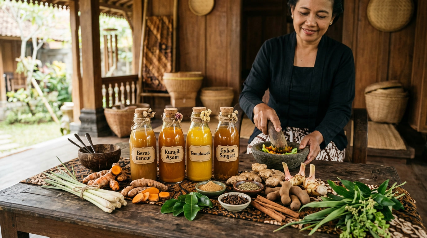 jamu voyage, jamu tradisional, ramuan herbal nusantara, manfaat jamu, resep jamu alami