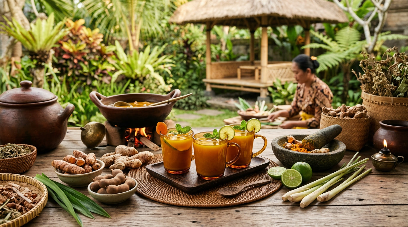 inspirasi jamu indonesia, ramuan herbal tradisional, tanaman obat nusantara, cara membuat jamu, khasiat bahan alami, kearifan lokal herbal