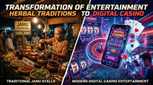 kasino digital, perubahan hiburan masyarakat, budaya minum jamu, judi online Indonesia